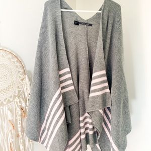 Pancho Style Grey Cardigan